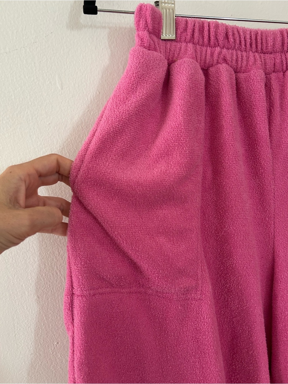 Free People Beach Towel Cotton Pink Terry Shorts Size Medium - Picture 4 of 5